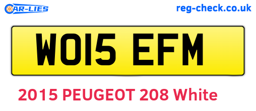 WO15EFM are the vehicle registration plates.