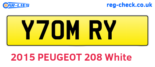 Y70MRY are the vehicle registration plates.