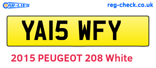 YA15WFY are the vehicle registration plates.