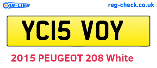 YC15VOY are the vehicle registration plates.