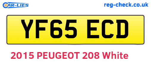 YF65ECD are the vehicle registration plates.
