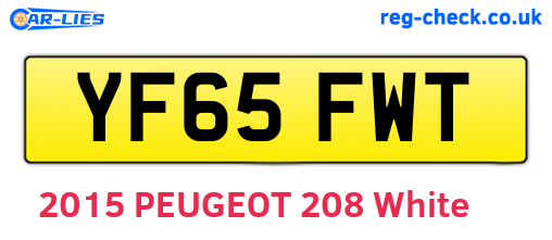 YF65FWT are the vehicle registration plates.