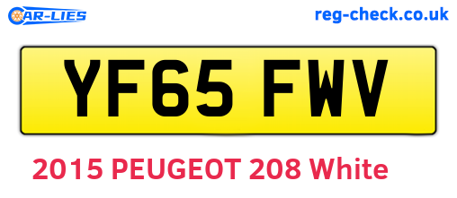 YF65FWV are the vehicle registration plates.