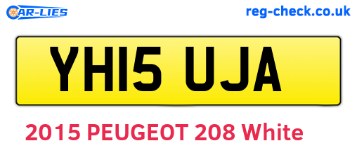YH15UJA are the vehicle registration plates.