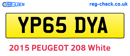 YP65DYA are the vehicle registration plates.
