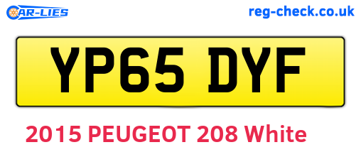 YP65DYF are the vehicle registration plates.