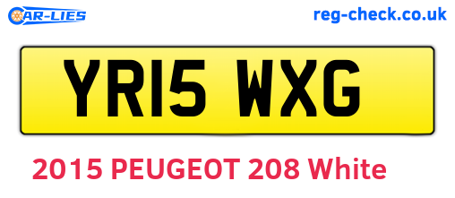YR15WXG are the vehicle registration plates.
