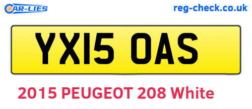 YX15OAS are the vehicle registration plates.