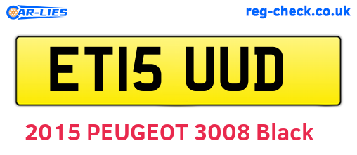 ET15UUD are the vehicle registration plates.