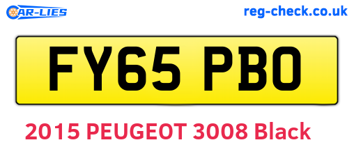 FY65PBO are the vehicle registration plates.