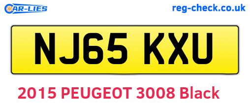 NJ65KXU are the vehicle registration plates.