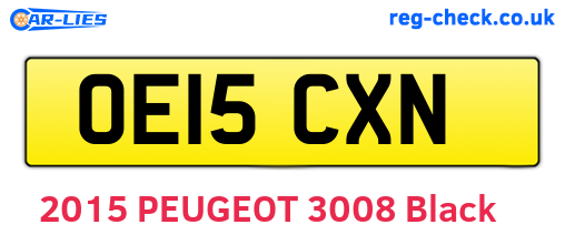 OE15CXN are the vehicle registration plates.