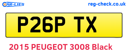 P26PTX are the vehicle registration plates.