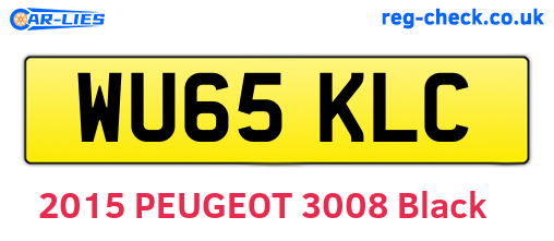 WU65KLC are the vehicle registration plates.
