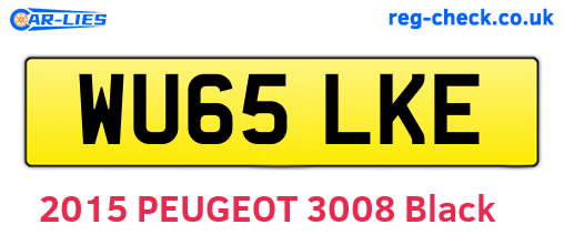 WU65LKE are the vehicle registration plates.