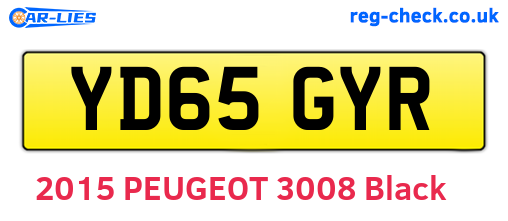 YD65GYR are the vehicle registration plates.