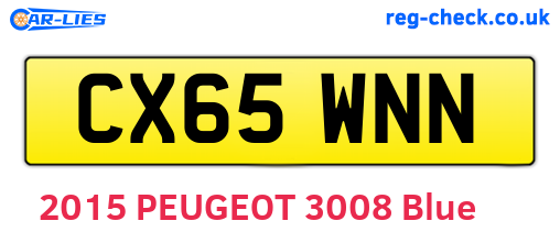 CX65WNN are the vehicle registration plates.