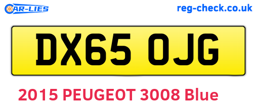 DX65OJG are the vehicle registration plates.