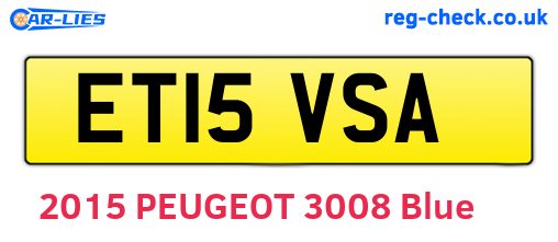 ET15VSA are the vehicle registration plates.
