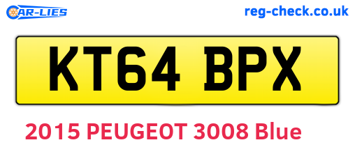 KT64BPX are the vehicle registration plates.