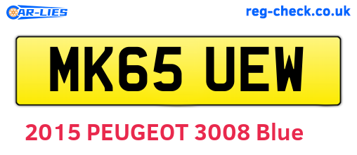 MK65UEW are the vehicle registration plates.