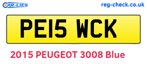 PE15WCK are the vehicle registration plates.