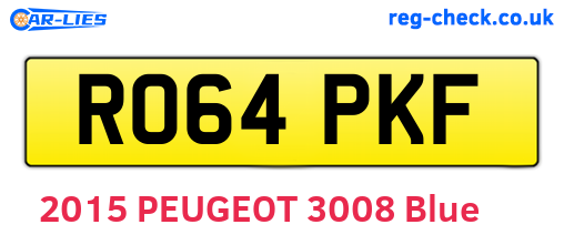 RO64PKF are the vehicle registration plates.