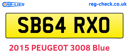 SB64RXO are the vehicle registration plates.