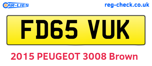 FD65VUK are the vehicle registration plates.
