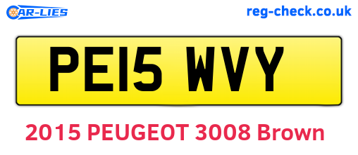 PE15WVY are the vehicle registration plates.