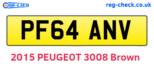 PF64ANV are the vehicle registration plates.