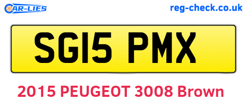 SG15PMX are the vehicle registration plates.