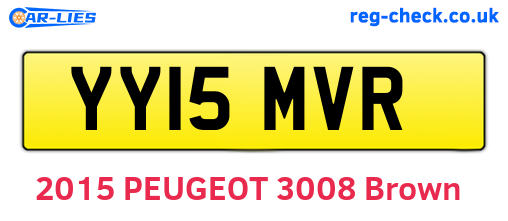 YY15MVR are the vehicle registration plates.