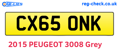 CX65ONK are the vehicle registration plates.
