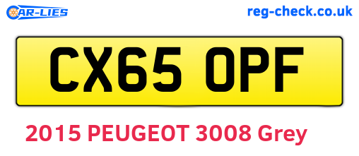 CX65OPF are the vehicle registration plates.