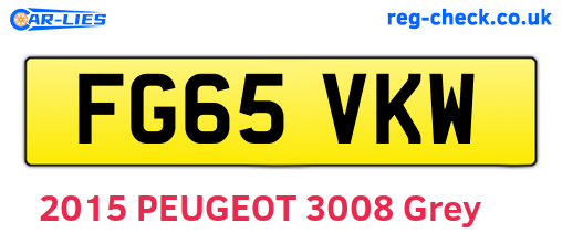 FG65VKW are the vehicle registration plates.