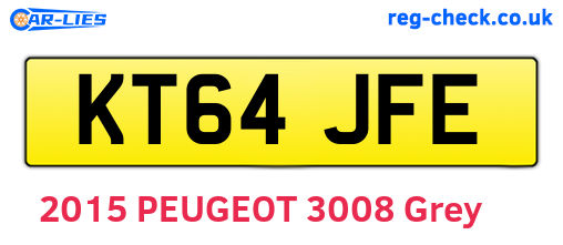 KT64JFE are the vehicle registration plates.