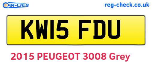 KW15FDU are the vehicle registration plates.