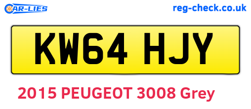 KW64HJY are the vehicle registration plates.