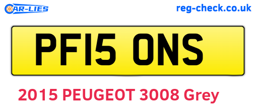 PF15ONS are the vehicle registration plates.