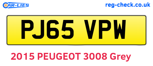 PJ65VPW are the vehicle registration plates.