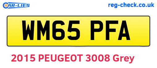 WM65PFA are the vehicle registration plates.