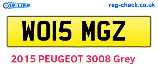 WO15MGZ are the vehicle registration plates.