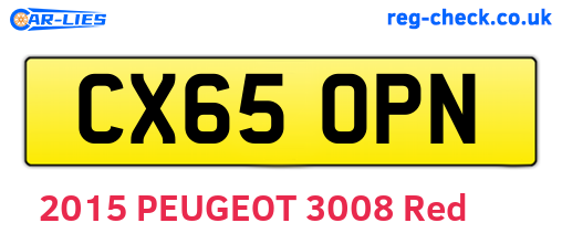 CX65OPN are the vehicle registration plates.