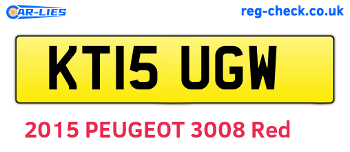 KT15UGW are the vehicle registration plates.