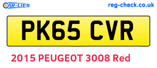 PK65CVR are the vehicle registration plates.