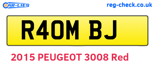 R40MBJ are the vehicle registration plates.