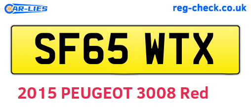 SF65WTX are the vehicle registration plates.