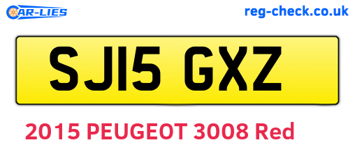 SJ15GXZ are the vehicle registration plates.