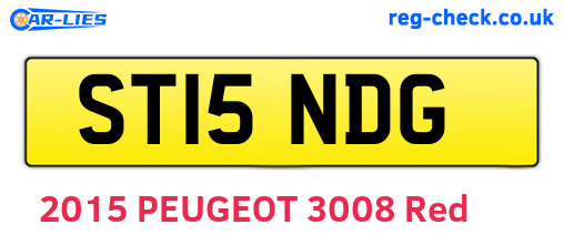 ST15NDG are the vehicle registration plates.